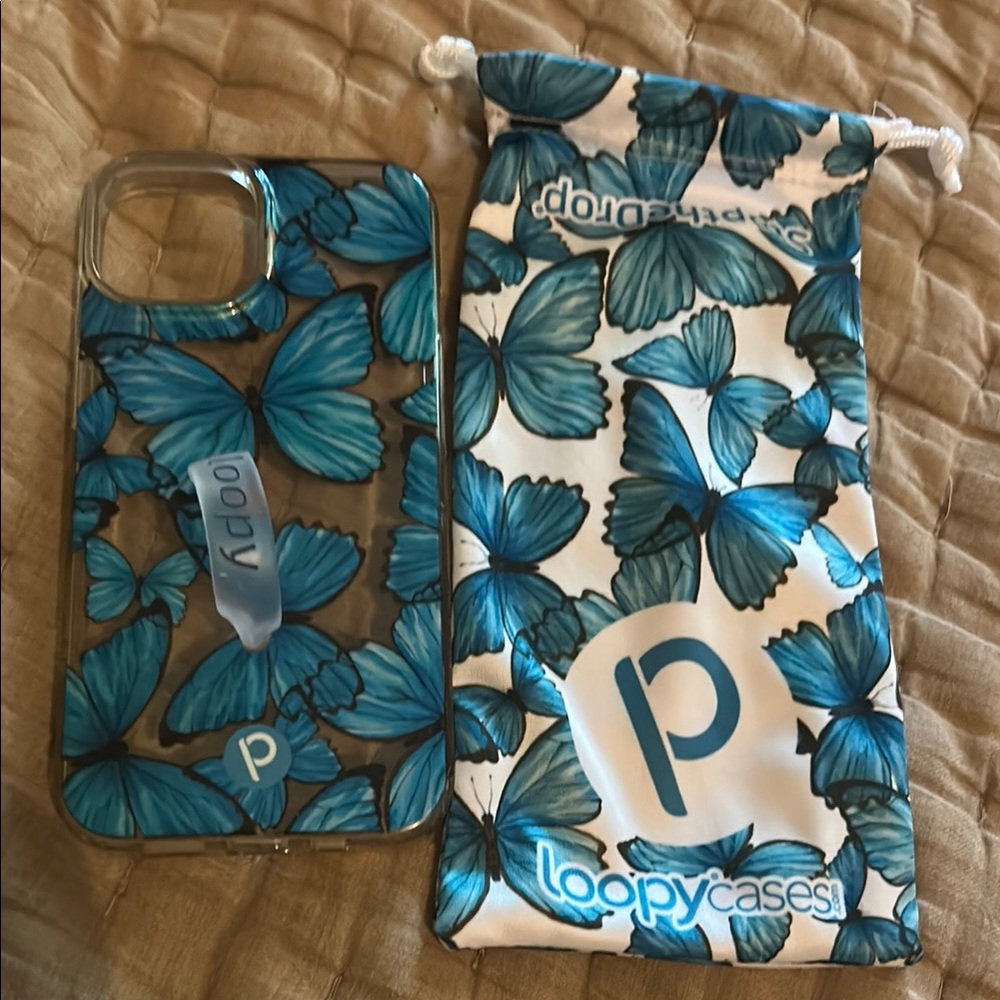 Loopy Case Teal Butterfly Phone Cover